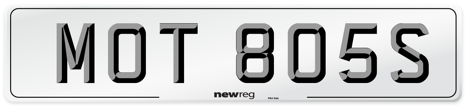 MOT 805S Number Plate from New Reg